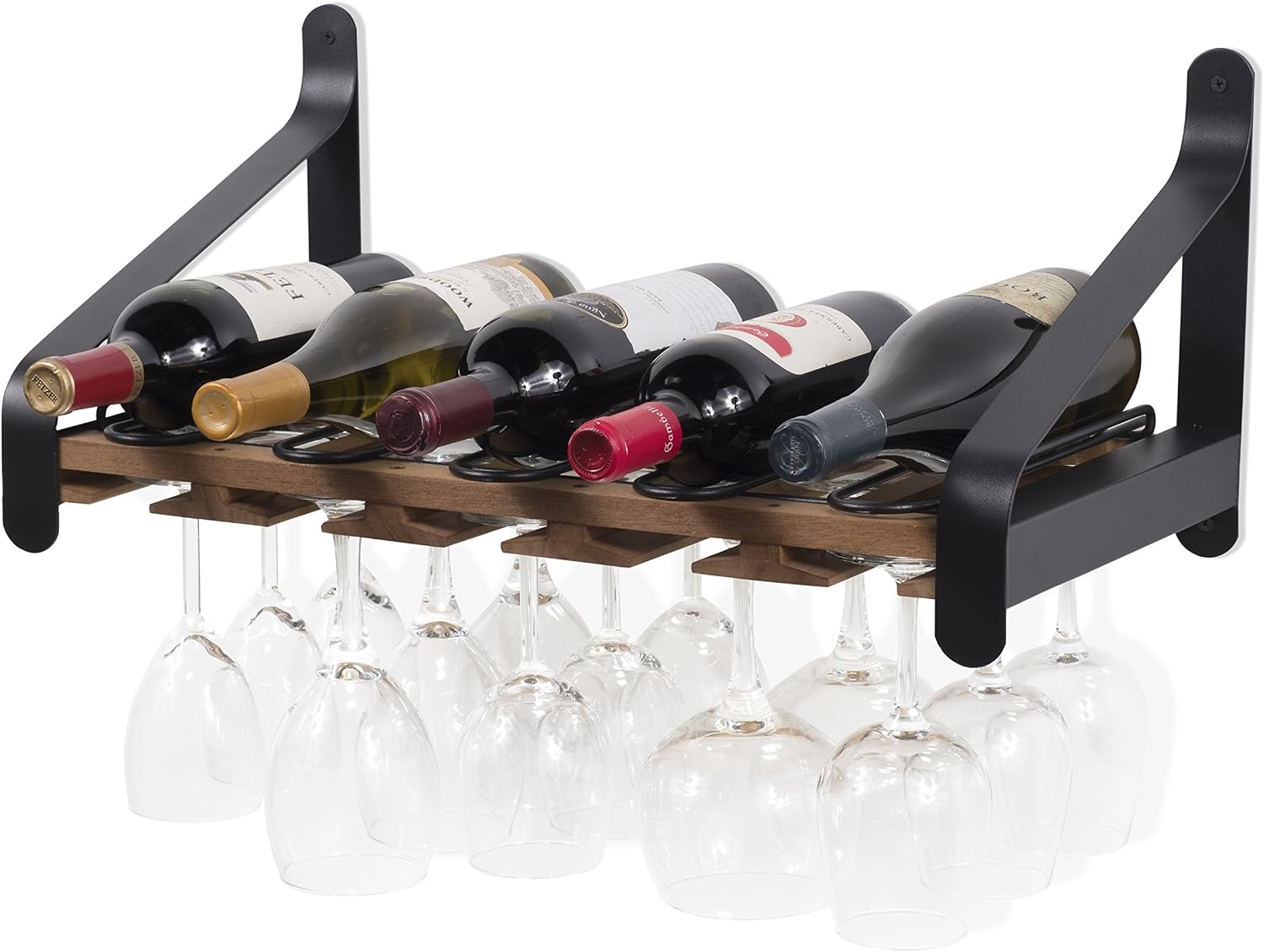 Wood Wine Rack Glassware Holder Shelf