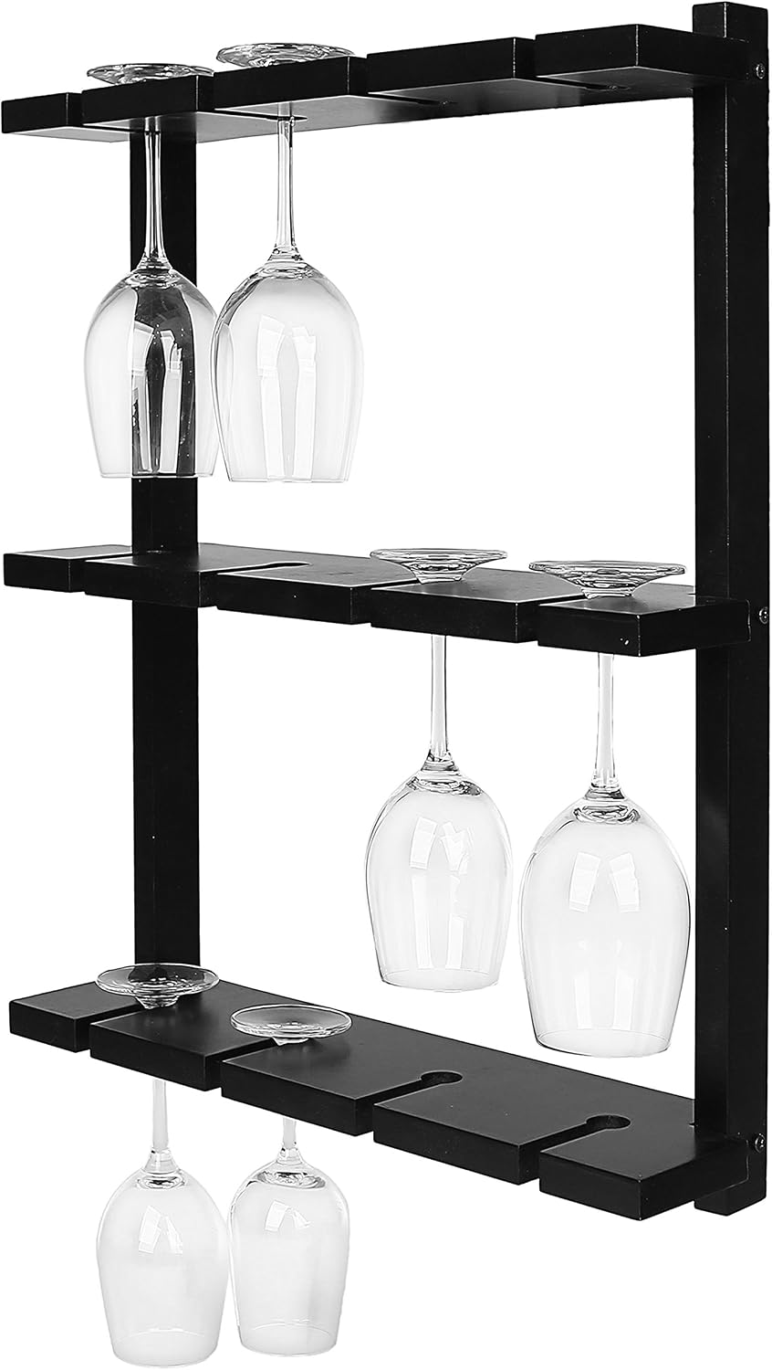 Wall Mount Wood Wine Glass Storage Rack