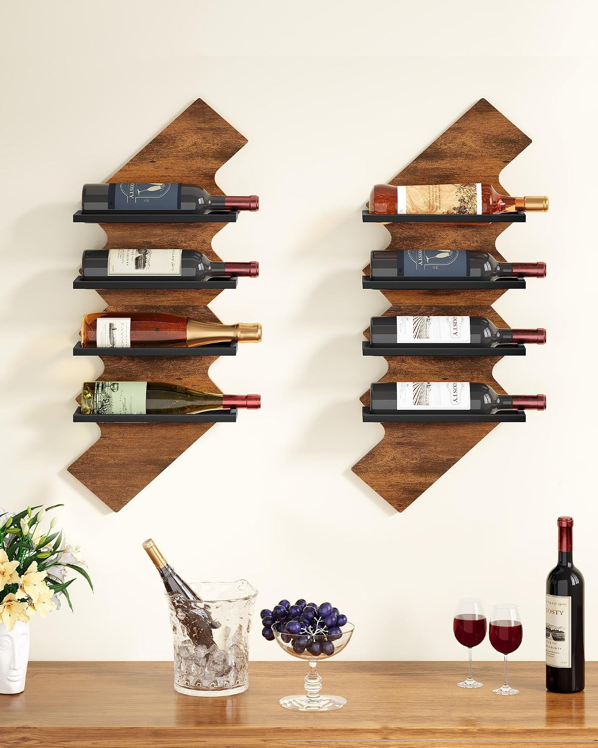 Lightning Wood Metal Wine Rack