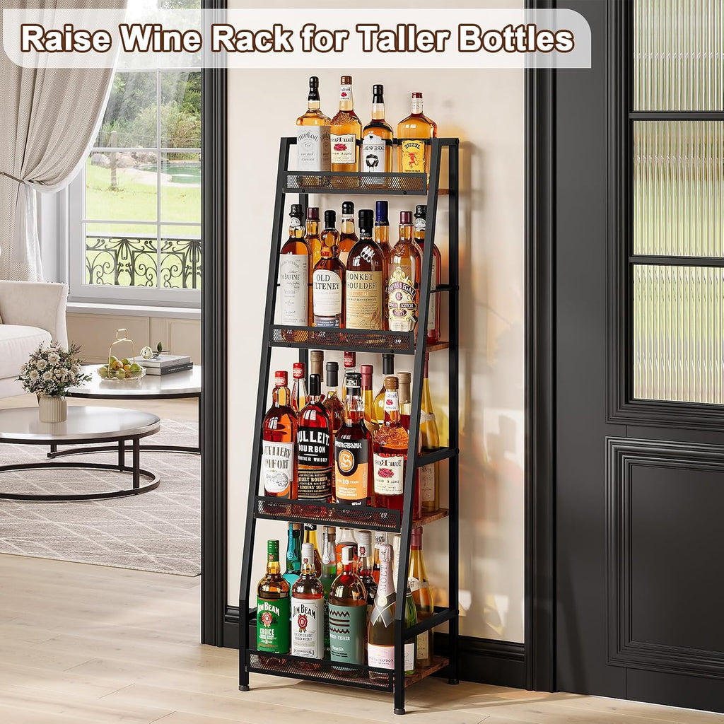 4-Tier Trapezoid Liquor Display Stand