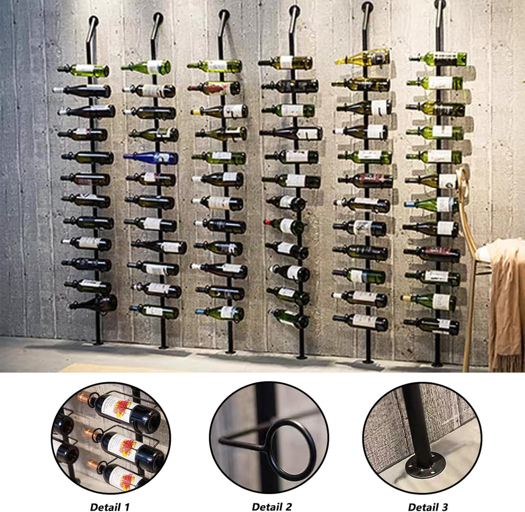 Wall Metal Wine Bottle Storage Rack