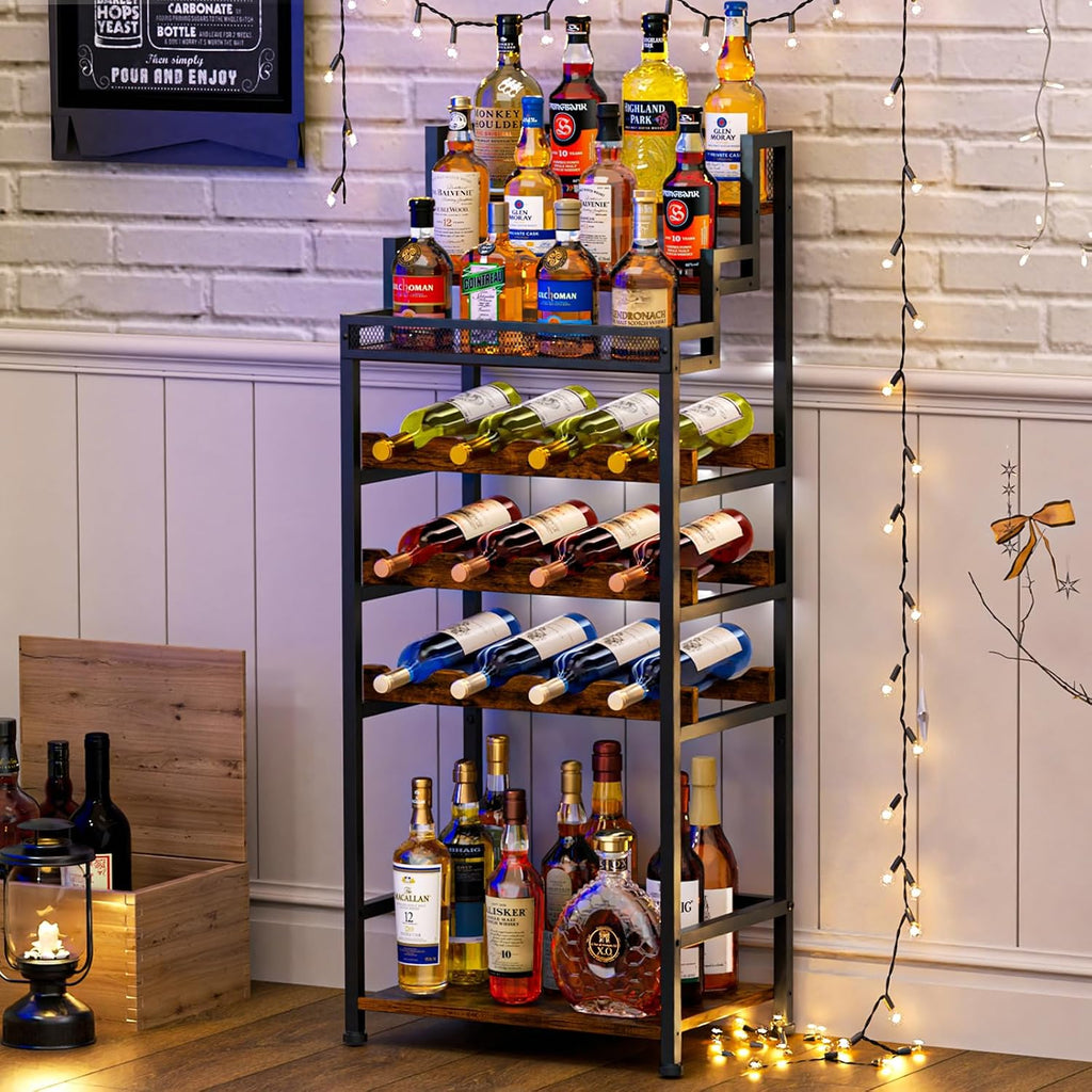 Tiered Freestanding Liquor Wine Display Rack