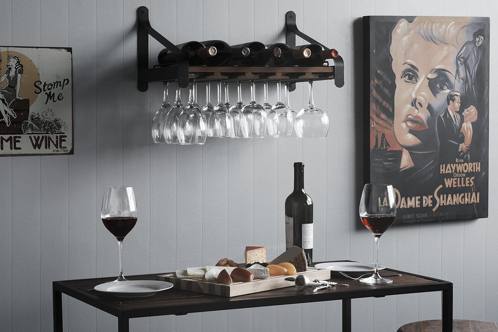 Wood Wine Rack Glassware Holder Shelf